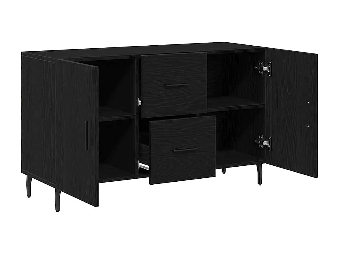 Credenza in rovere nero 100x36x60 cm in legno ingegnerizzato