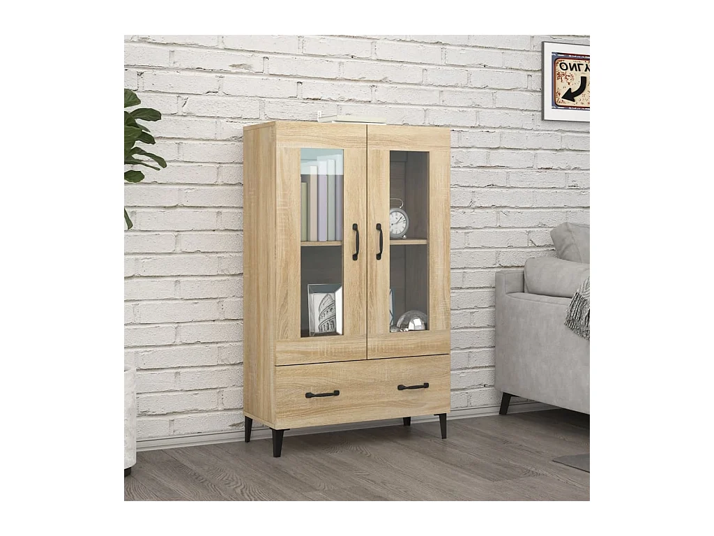 Aparador alto roble Sonoma 70x31x115 cm Madera de ingeniería