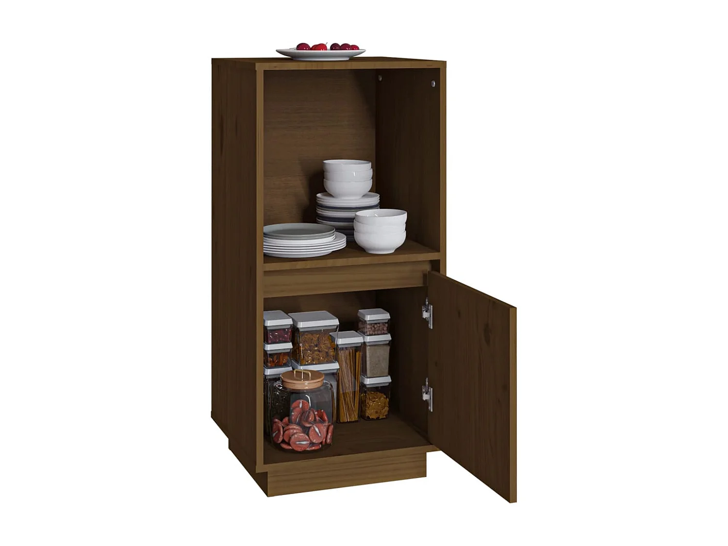 Honigbraunes Sideboard 38x35x80 cm massives Kiefernholz