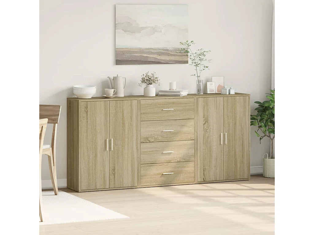 Buffets 3 pcs chêne sonoma 60x31x84 cm bois d'ingénierie