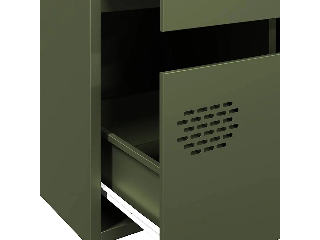 Buffet haut vert olive 68x39x101,5 cm acier
