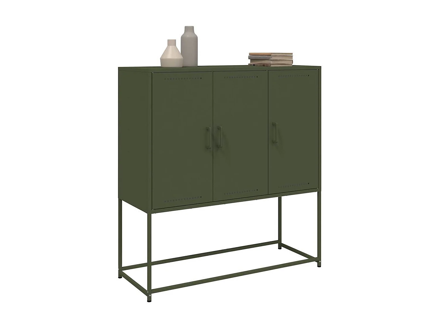 Buffet haut vert olive 100,5x39x107 cm acier