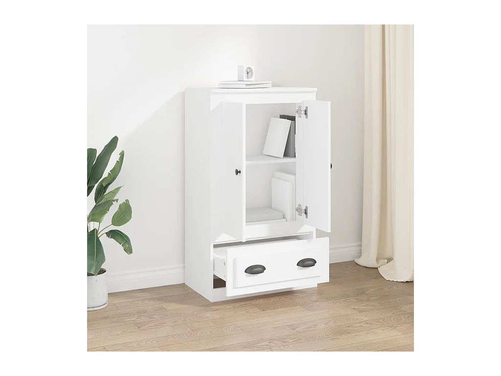 Buffet haut blanc 60x35,5x103,5 cm bois d'ingénierie