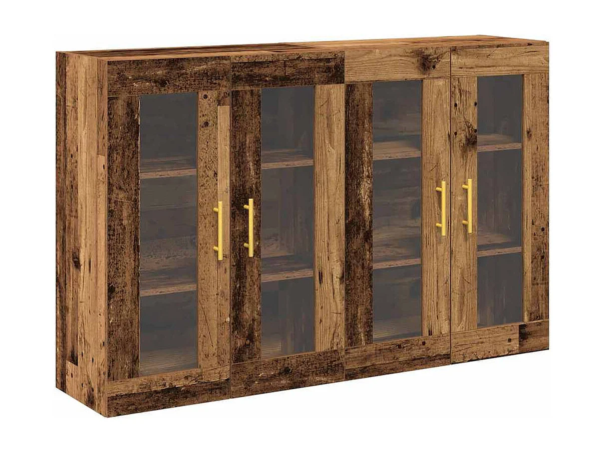 Pensili 2 pezzi in legno antico 69,5 x 34 x 90 cm in legno ricostituito
