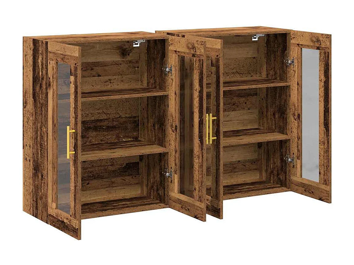 Pensili 2 pezzi in legno antico 69,5 x 34 x 90 cm in legno ricostituito