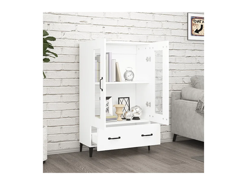 Buffet haut Blanc 70x31x115 cm Bois d'ingénierie