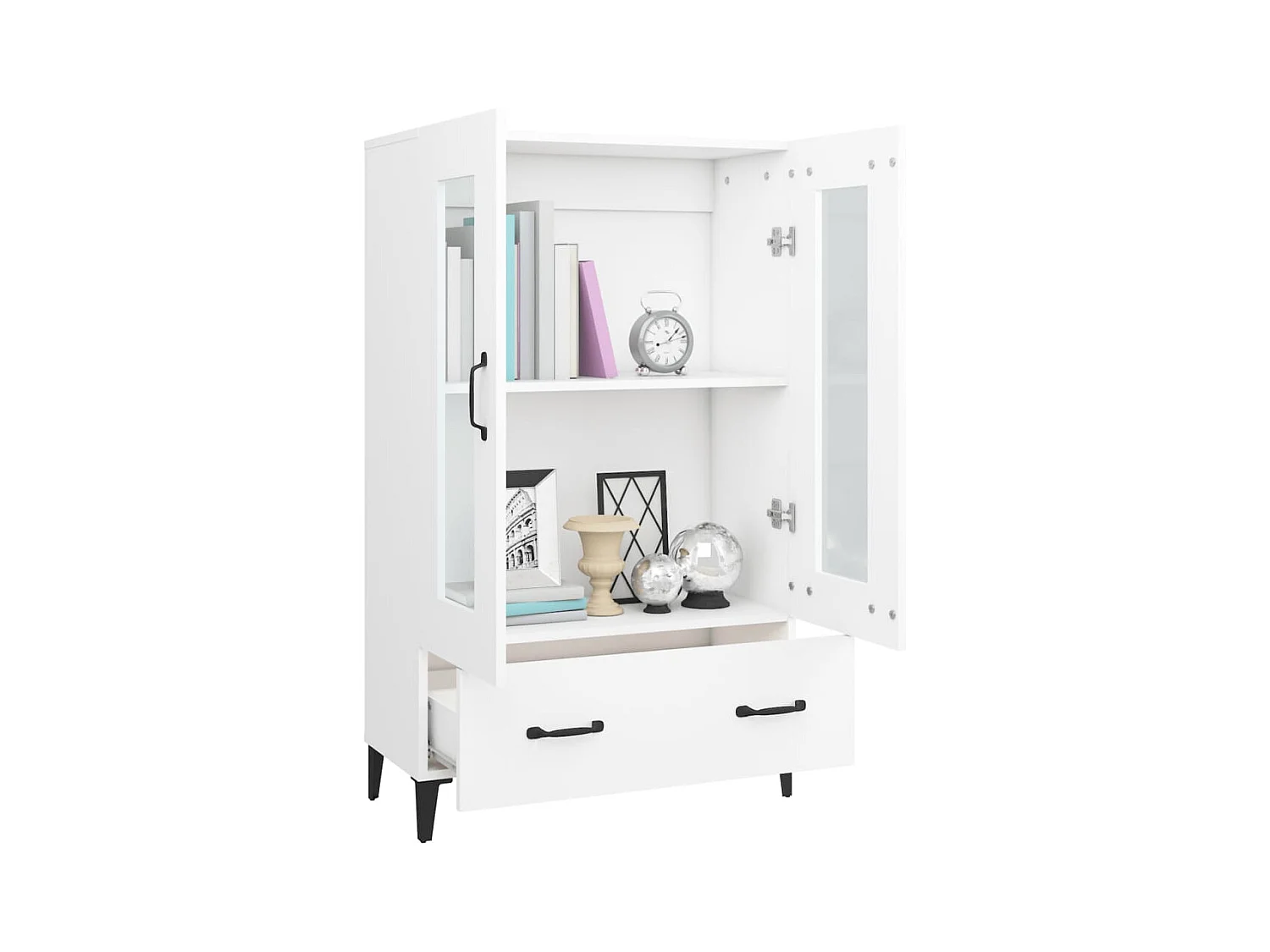 Buffet haut Blanc 70x31x115 cm Bois d'ingénierie