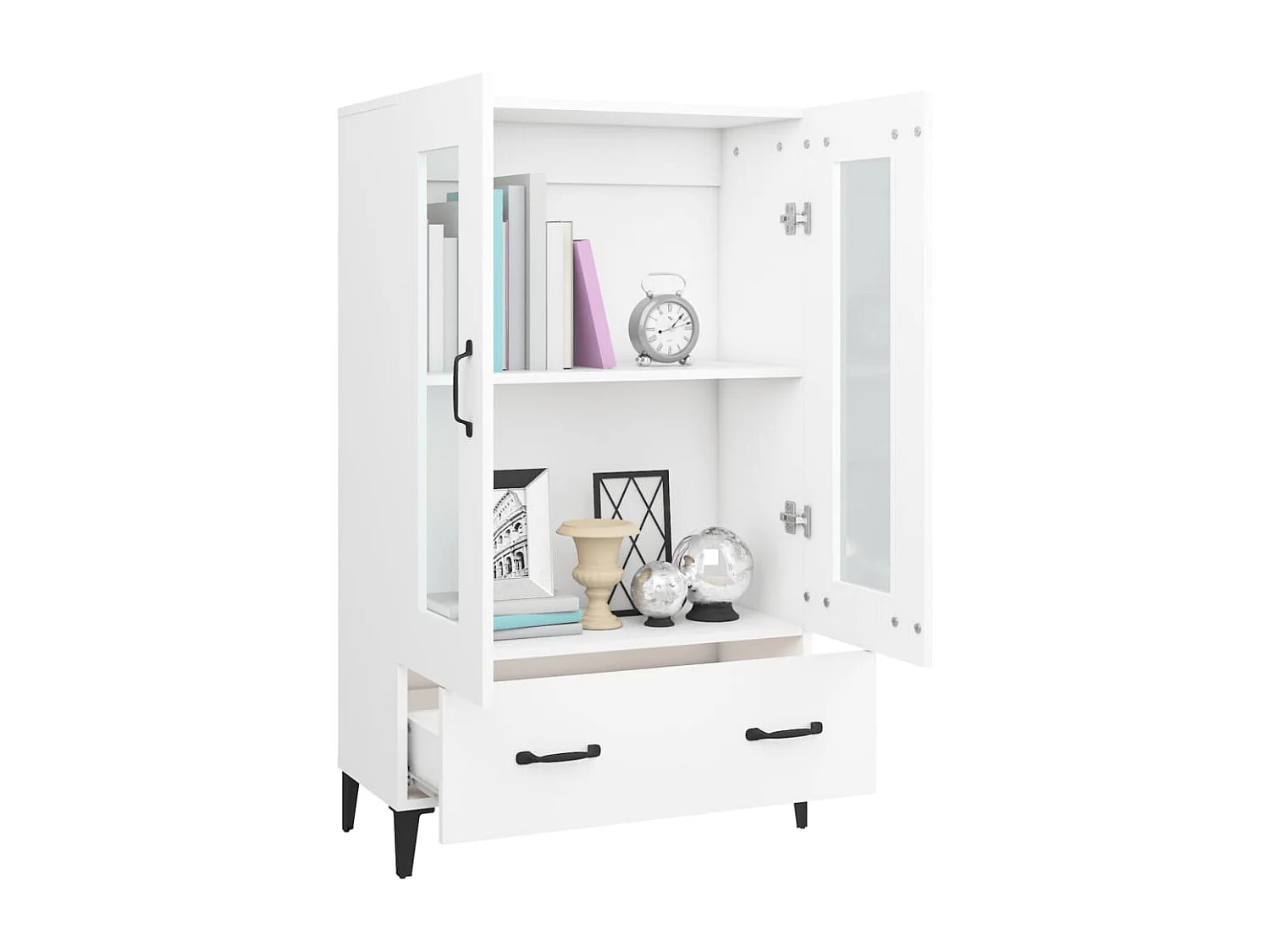 Buffet haut Blanc 70x31x115 cm Bois d'ingénierie