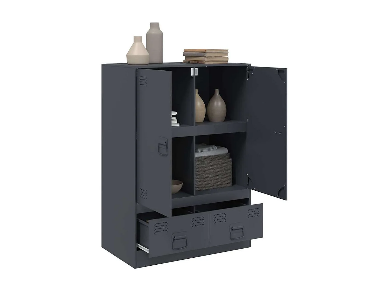 Buffet haut anthracite 67x39x95 cm acier