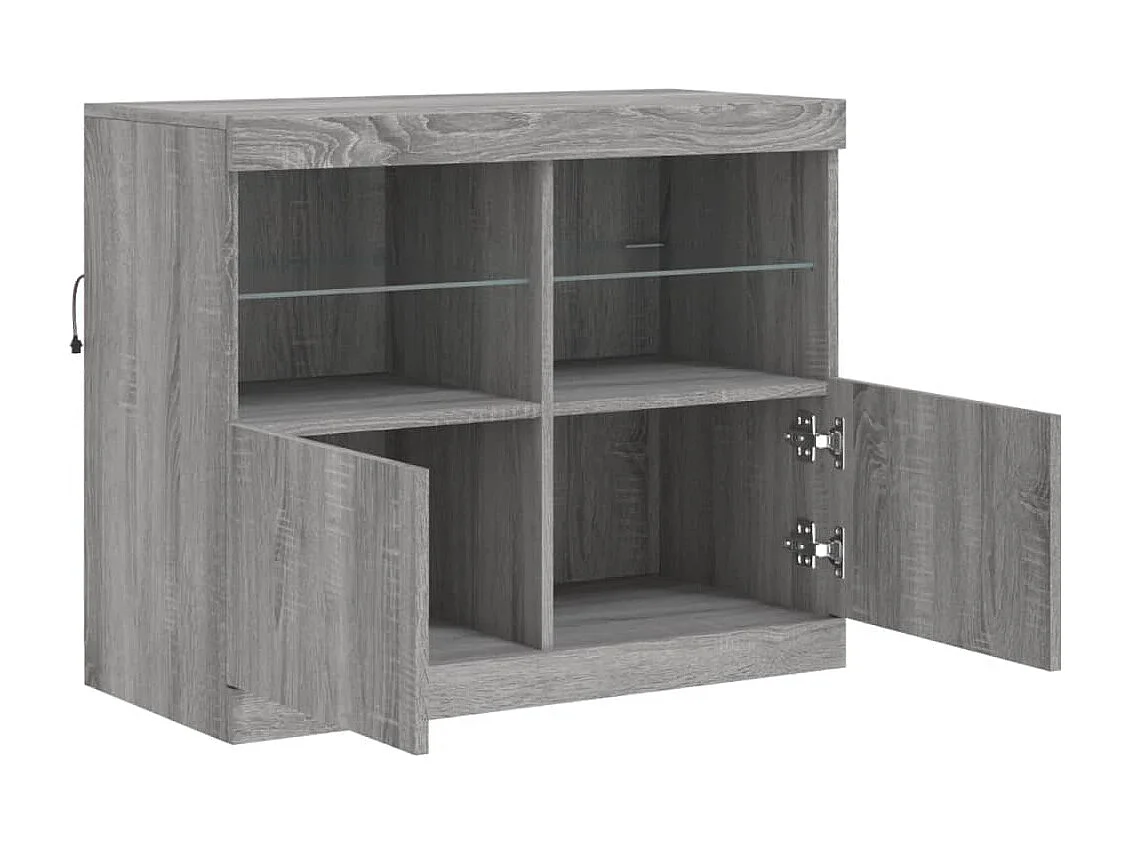 Dressoir met LED-verlichting Sonoma grijs 81x37x67 cm