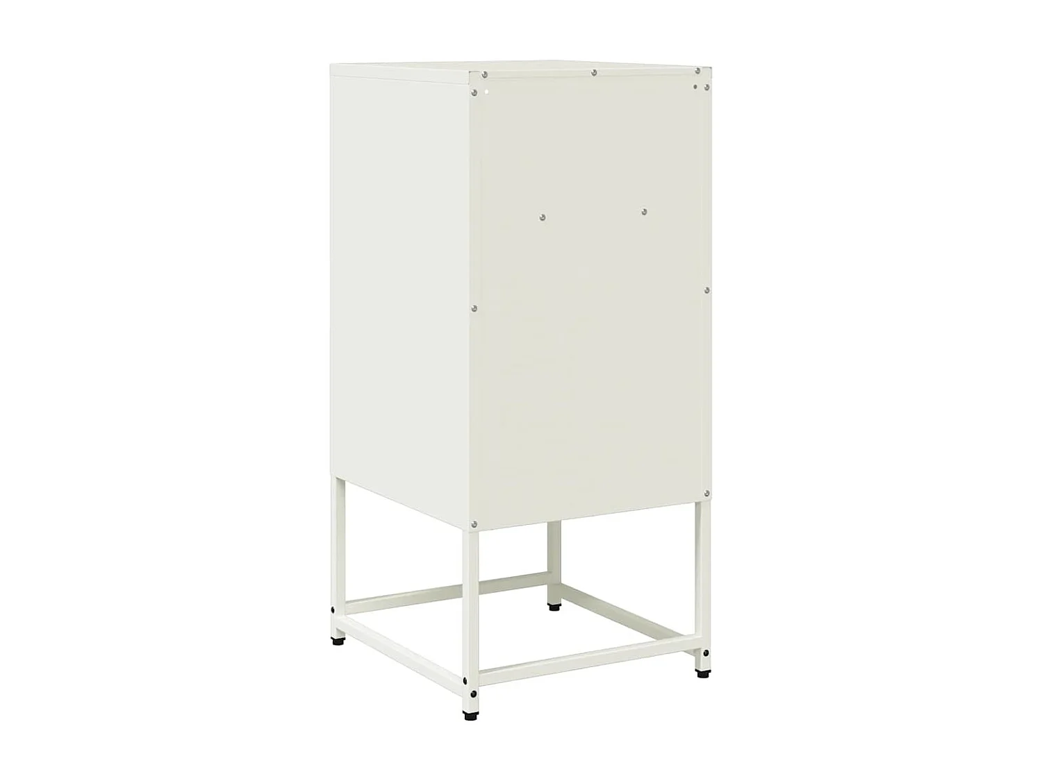 Table de chevet blanc 36x39x78 cm acier laminé à froid