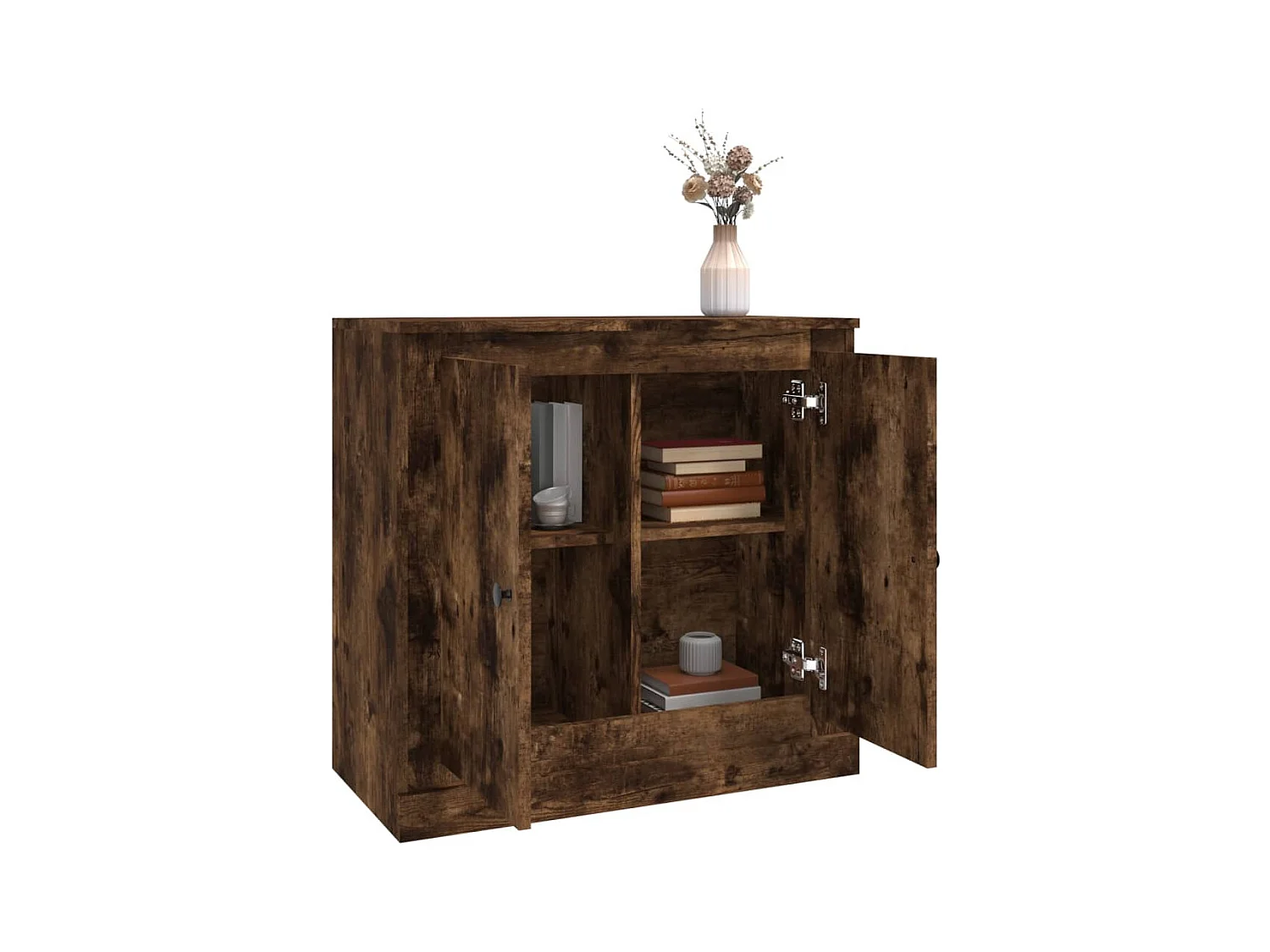 Buffet chêne fumé 70x35,5x67,5 cm bois d'ingénierie