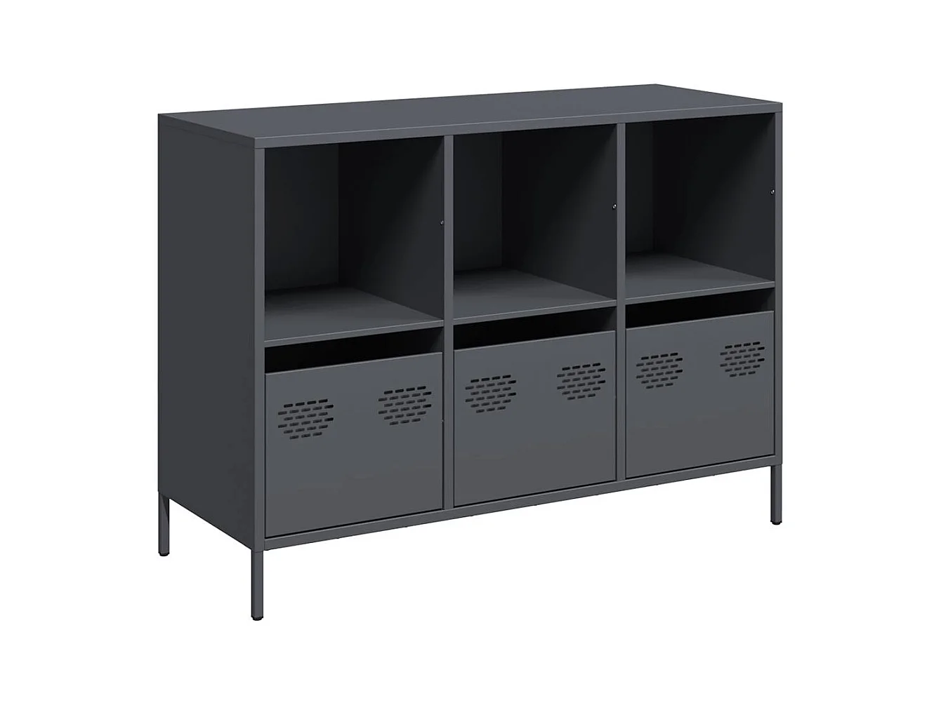 Buffet anthracite 101,5x39x73,5 cm acier laminé à froid
