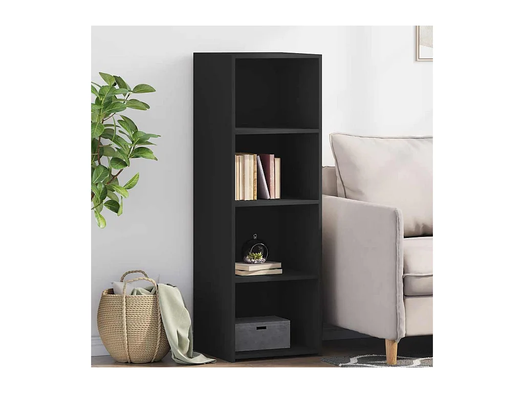 Aparador negro 40x41x124 cm madera contrachapada