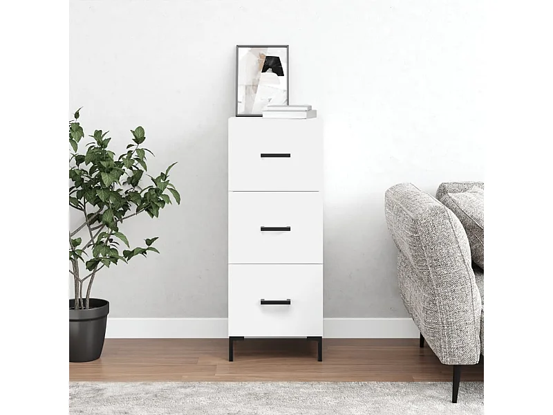 Wit dressoir 34,5x34x90 cm bewerkt hout