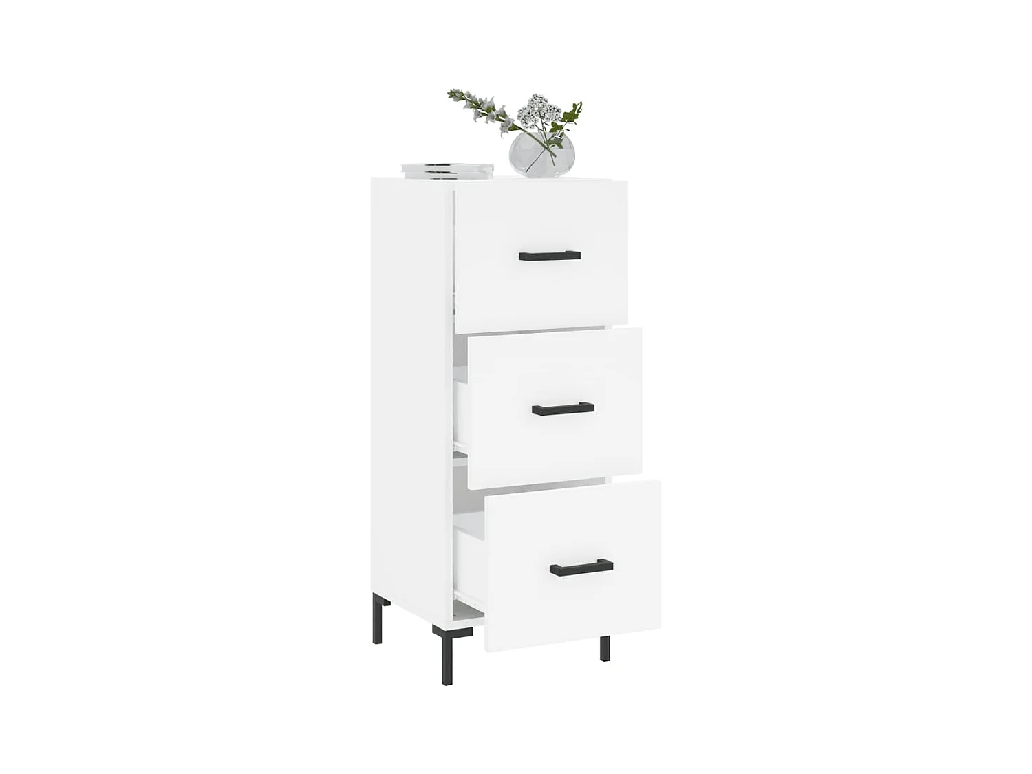 Wit dressoir 34,5x34x90 cm bewerkt hout