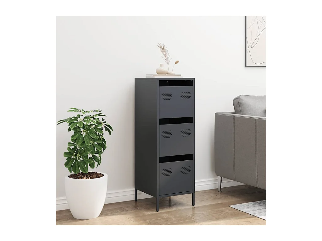 Buffet haut anthracite 39x35x103,5 cm acier