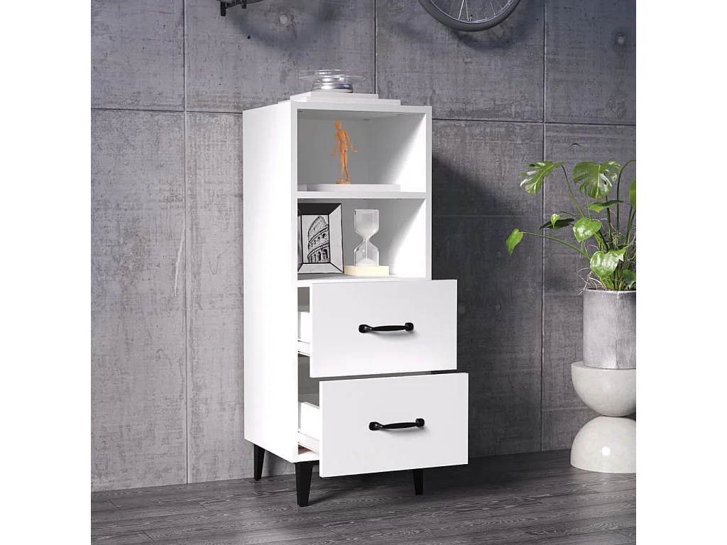 Buffet Blanc 34,5x34x90 cm Bois d'ingénierie