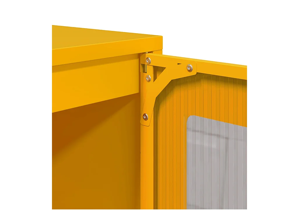 Buffet jaune moutarde 100,5x39x107 cm acier laminé à froid