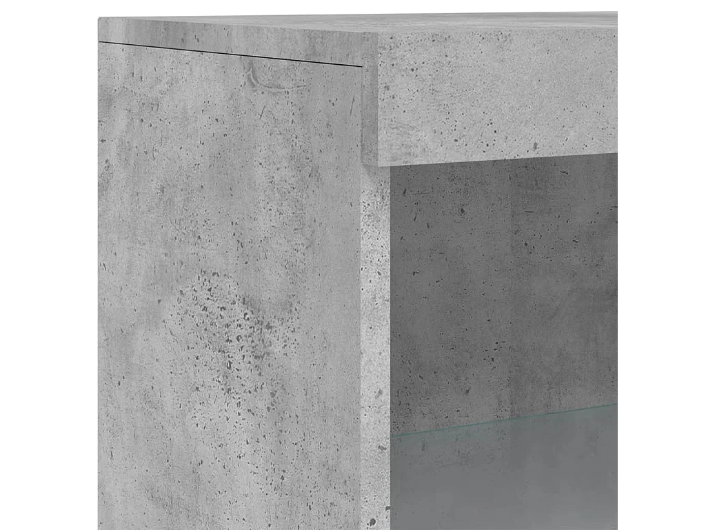 Buffet avec lumières LED gris béton 60,5x37x100 cm