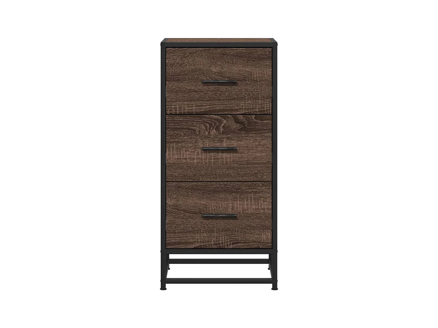 Buffet chêne marron 35,5x35x76 cm bois d'ingénierie et métal