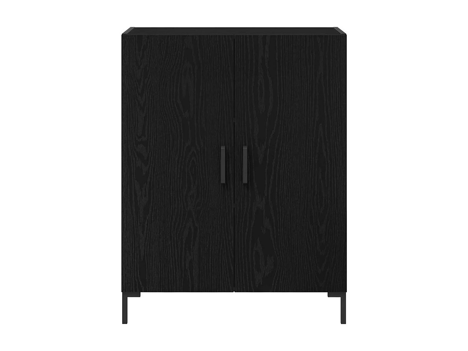 Buffet Chêne Noir 69.5x34x180 cm Bois d'Ingénierie