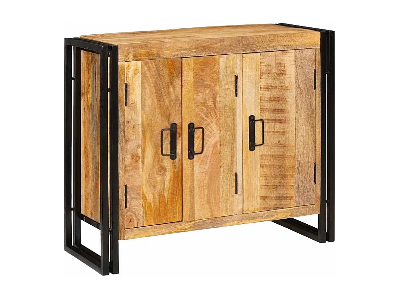 Credenza marrone 80 x 33 x 70 cm in legno massello di mango