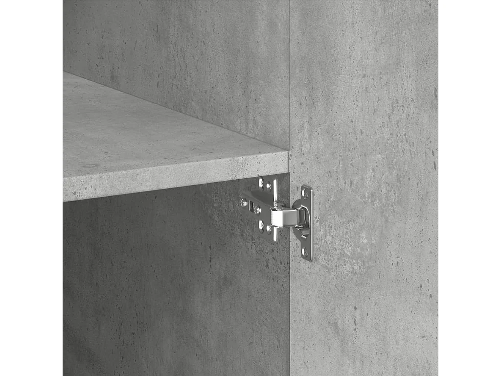 Buffet haut gris béton 70x42,5x185 cm bois d'ingénierie