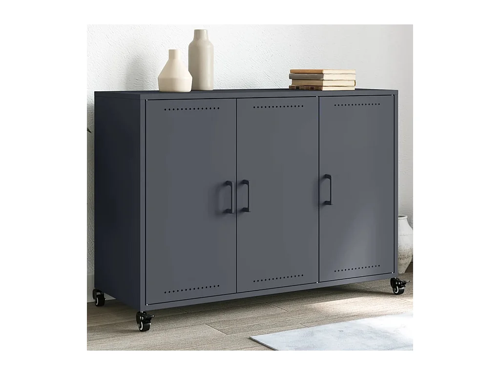 Buffet anthracite 100,5x39x72 cm acier