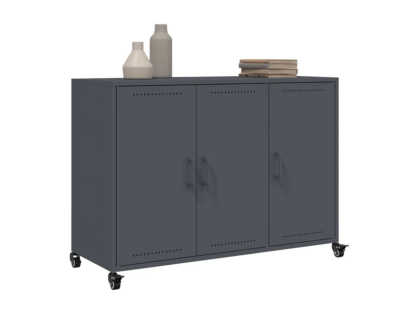 Buffet anthracite 100,5x39x72 cm acier
