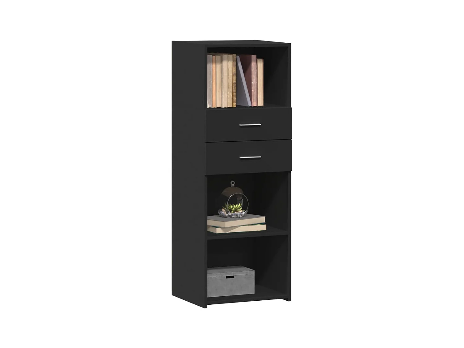 Buffet haut noir 45x42,5x124 cm bois d'ingénierie