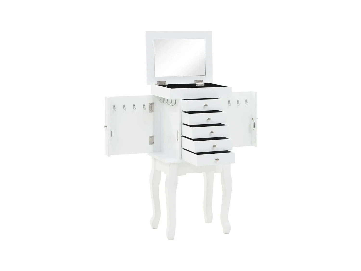 Armoire à bijoux sur pieds Blanc