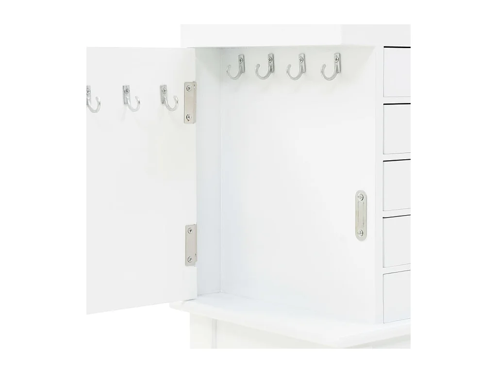 Armoire à bijoux sur pieds Blanc