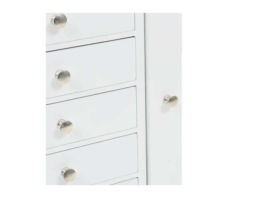 Armoire à bijoux sur pieds Blanc