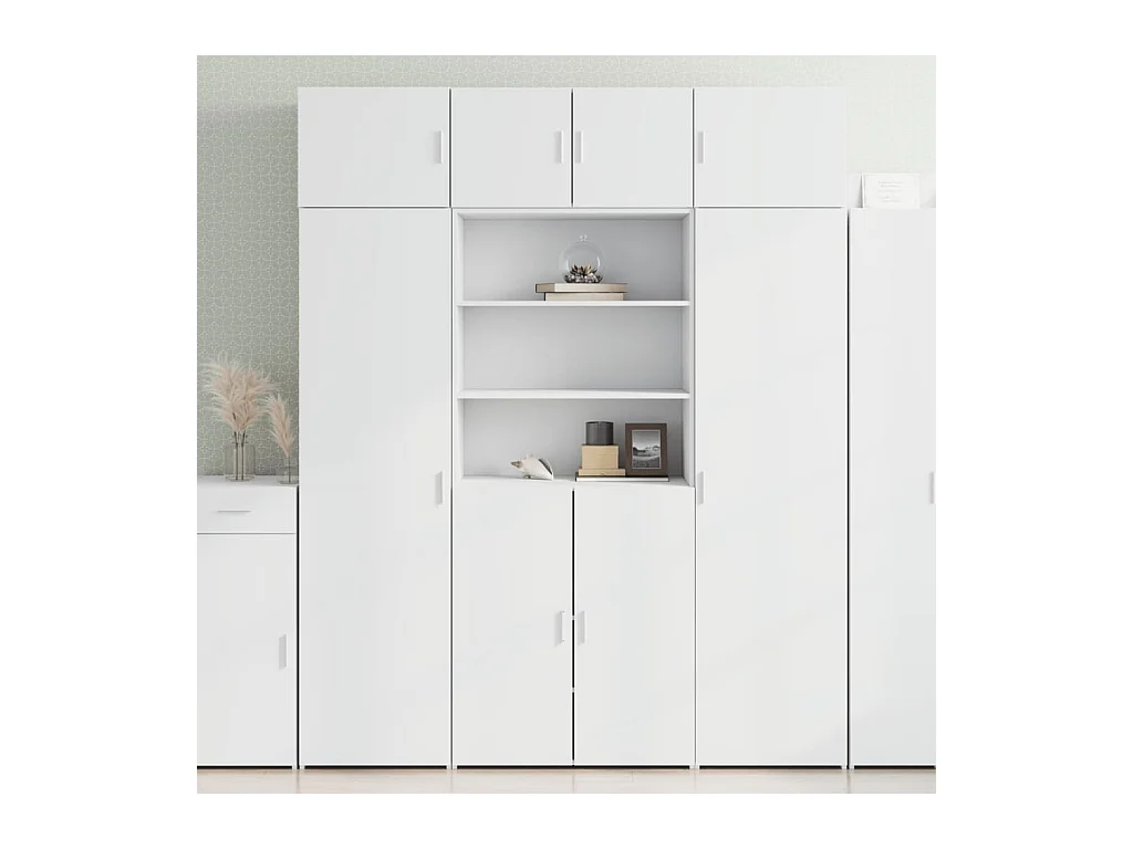 Buffet haut blanc 80x42,5x185 cm bois d'ingénierie
