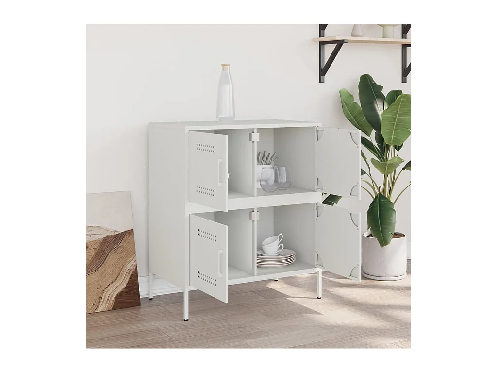 Buffet blanc 68x39x79 cm acier