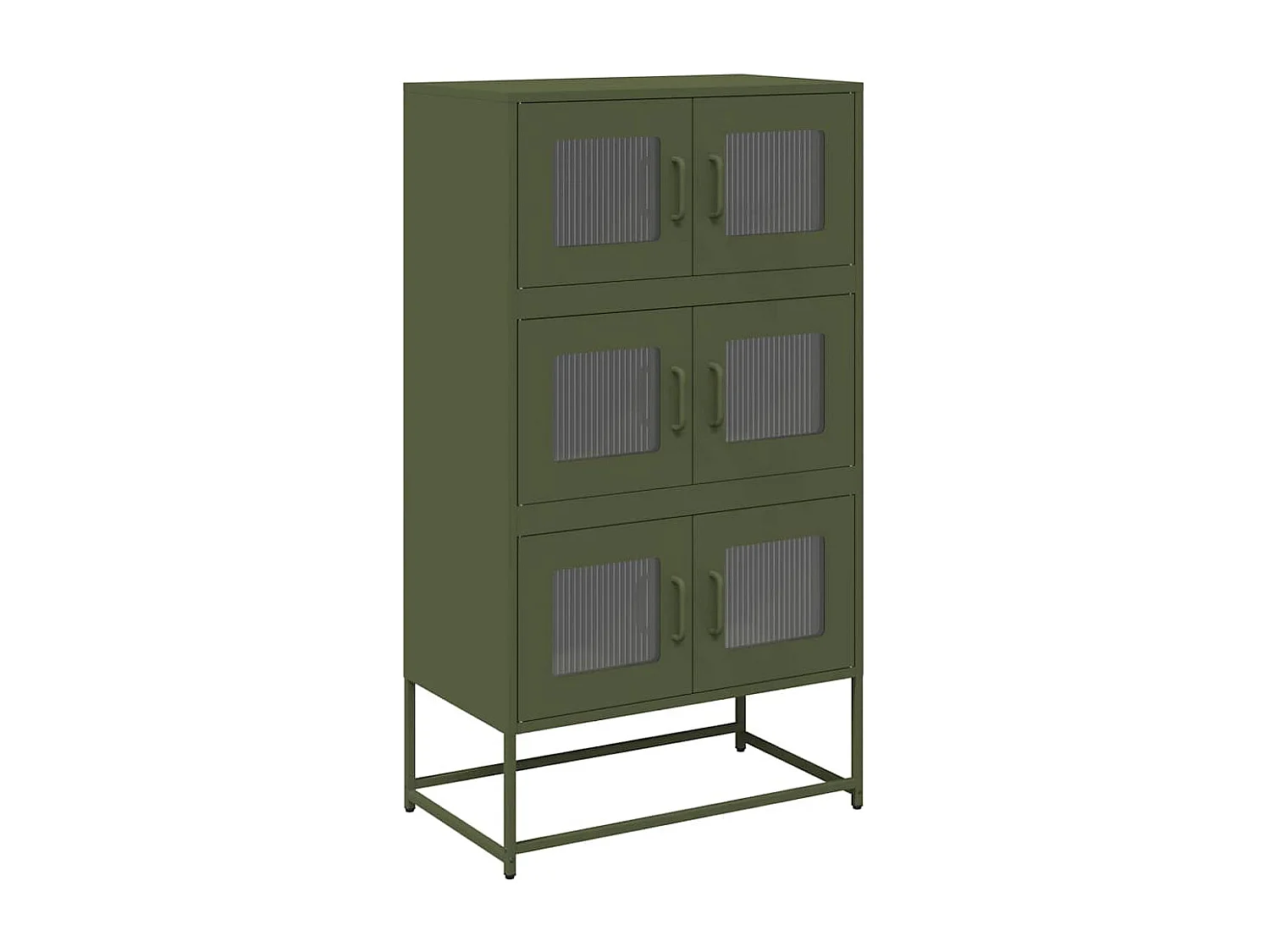 Buffet haut vert olive 68x39x123 cm acier