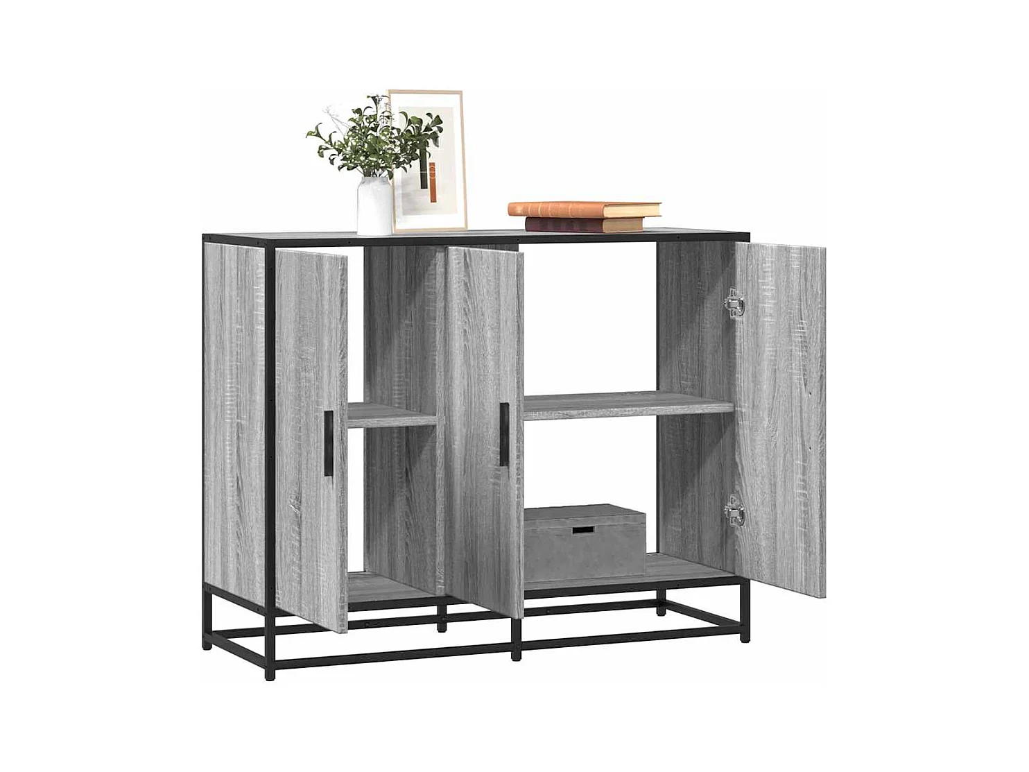 Buffet sonoma gris 94x35x76 cm bois d'ingénierie