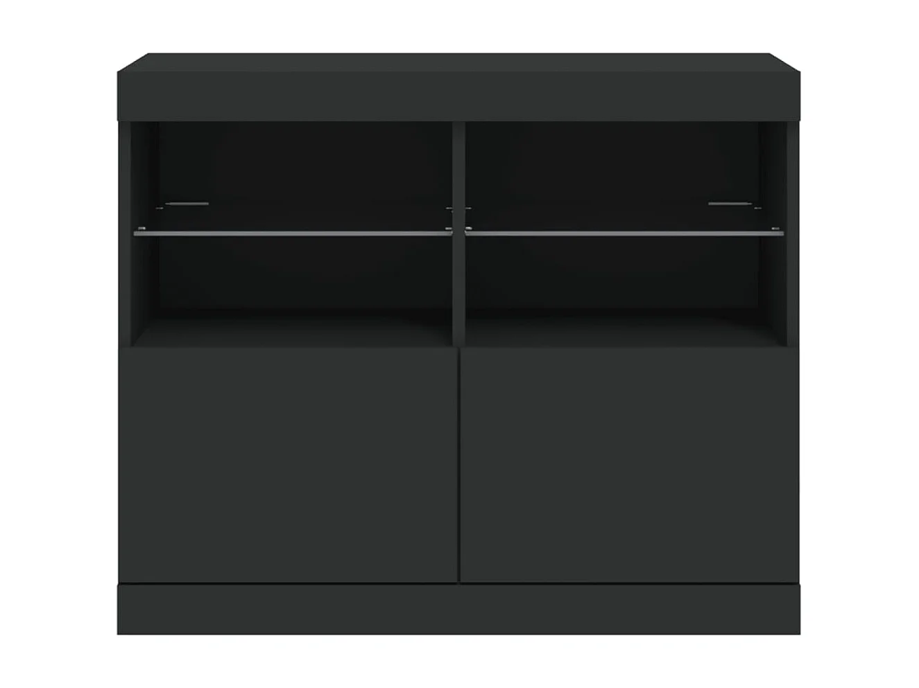 Buffet avec lumières LED noir 81x37x67 cm