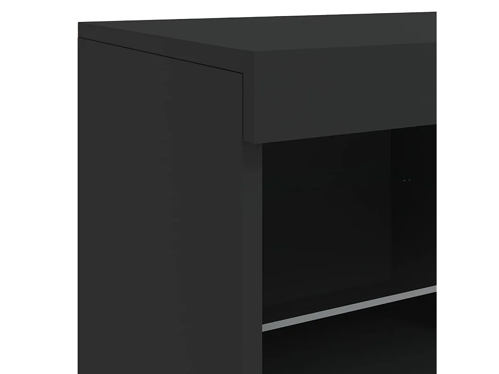 Buffet avec lumières LED noir 81x37x67 cm