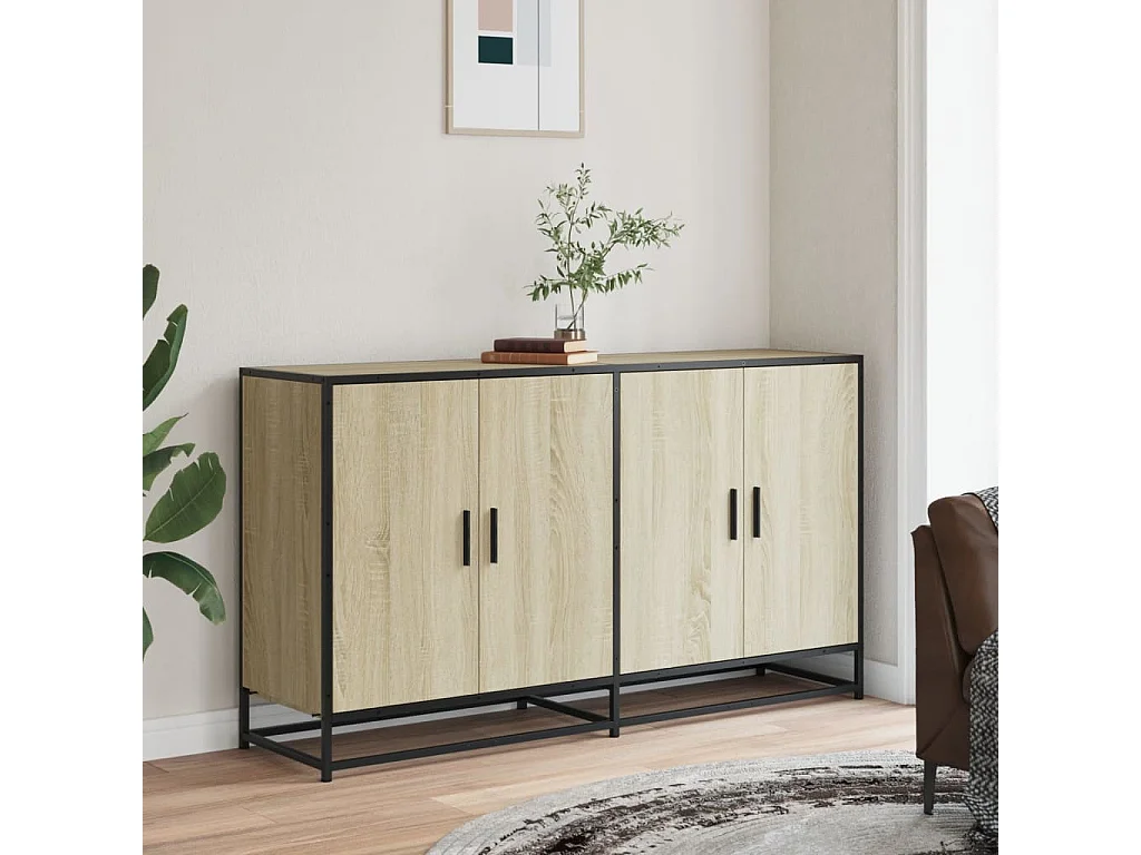 Sonoma eiken dressoir 134x35x76 cm bewerkt hout