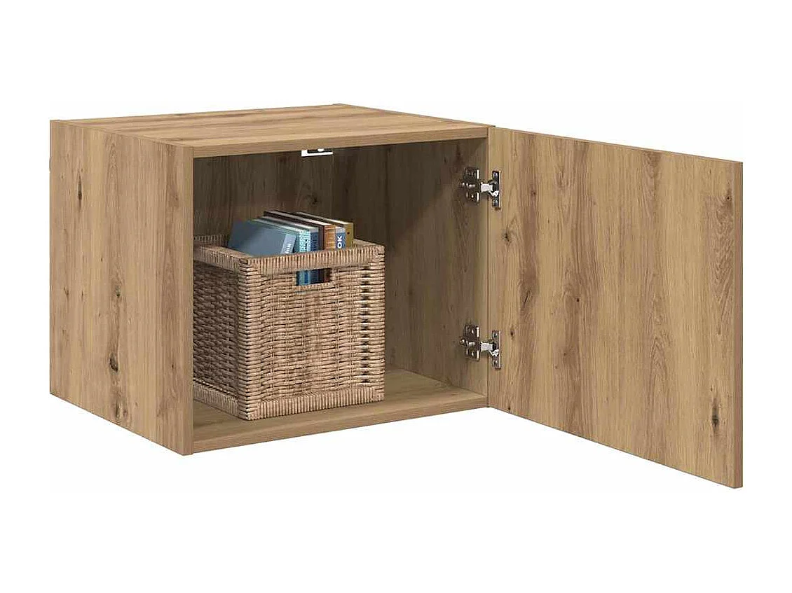 Mobile pensile con anta in rovere lavorato a mano 50 x 42,5 x 40 cm