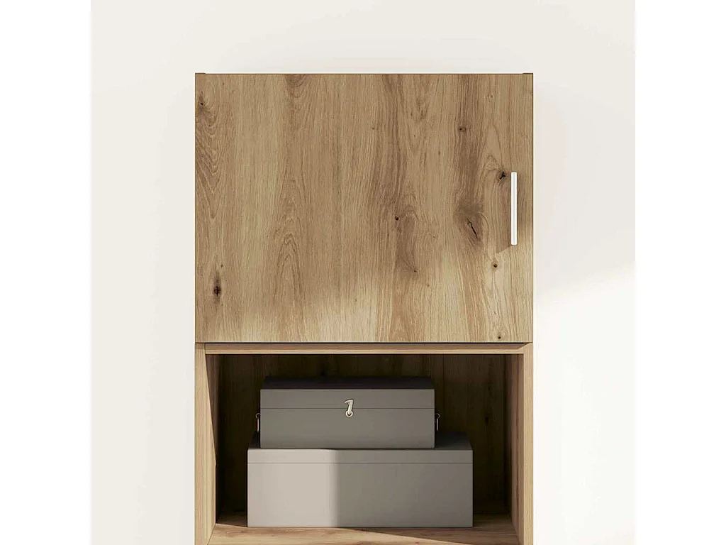 Mobile pensile con anta in rovere lavorato a mano 50 x 42,5 x 40 cm