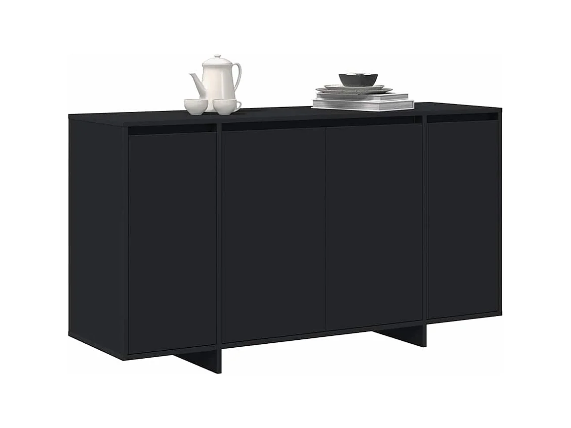 Buffet Noir Noir Bois d'ingénierie 135 x 41 x 75 cm Buffet Noir