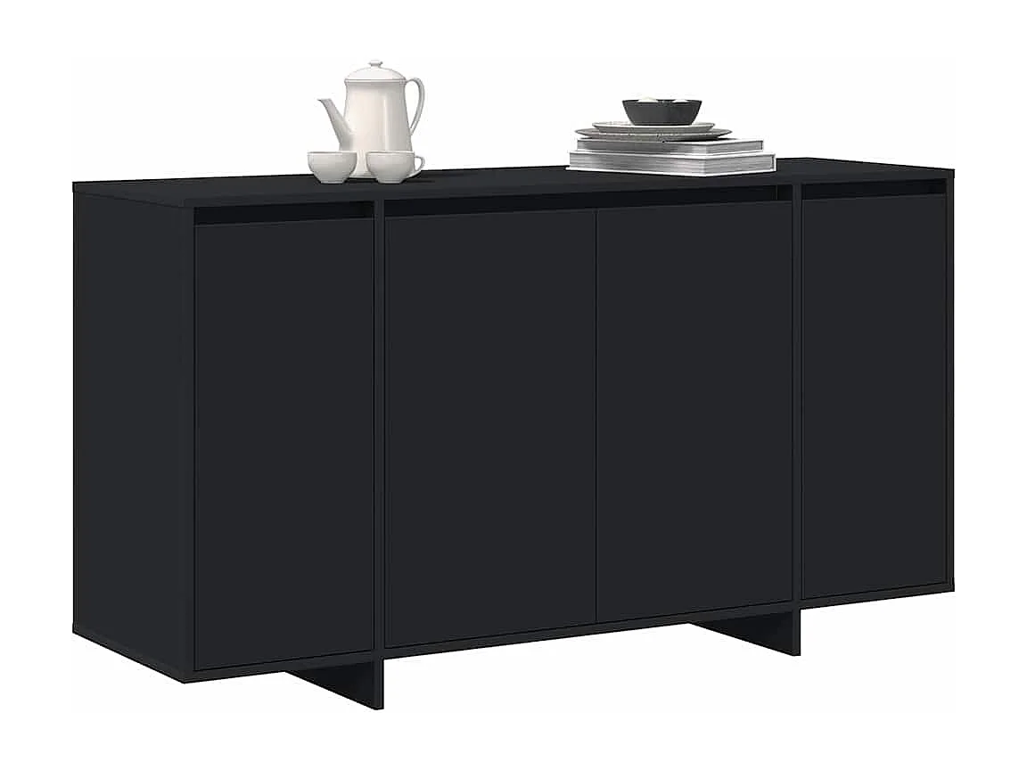 Buffet Noir Noir Bois d'ingénierie 135 x 41 x 75 cm Buffet Noir