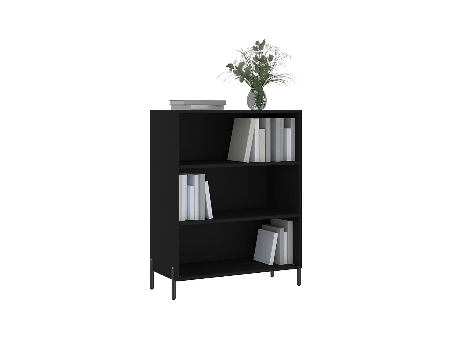 Armoire à étagères noir 69,5x32,5x90 cm bois d'ingénierie