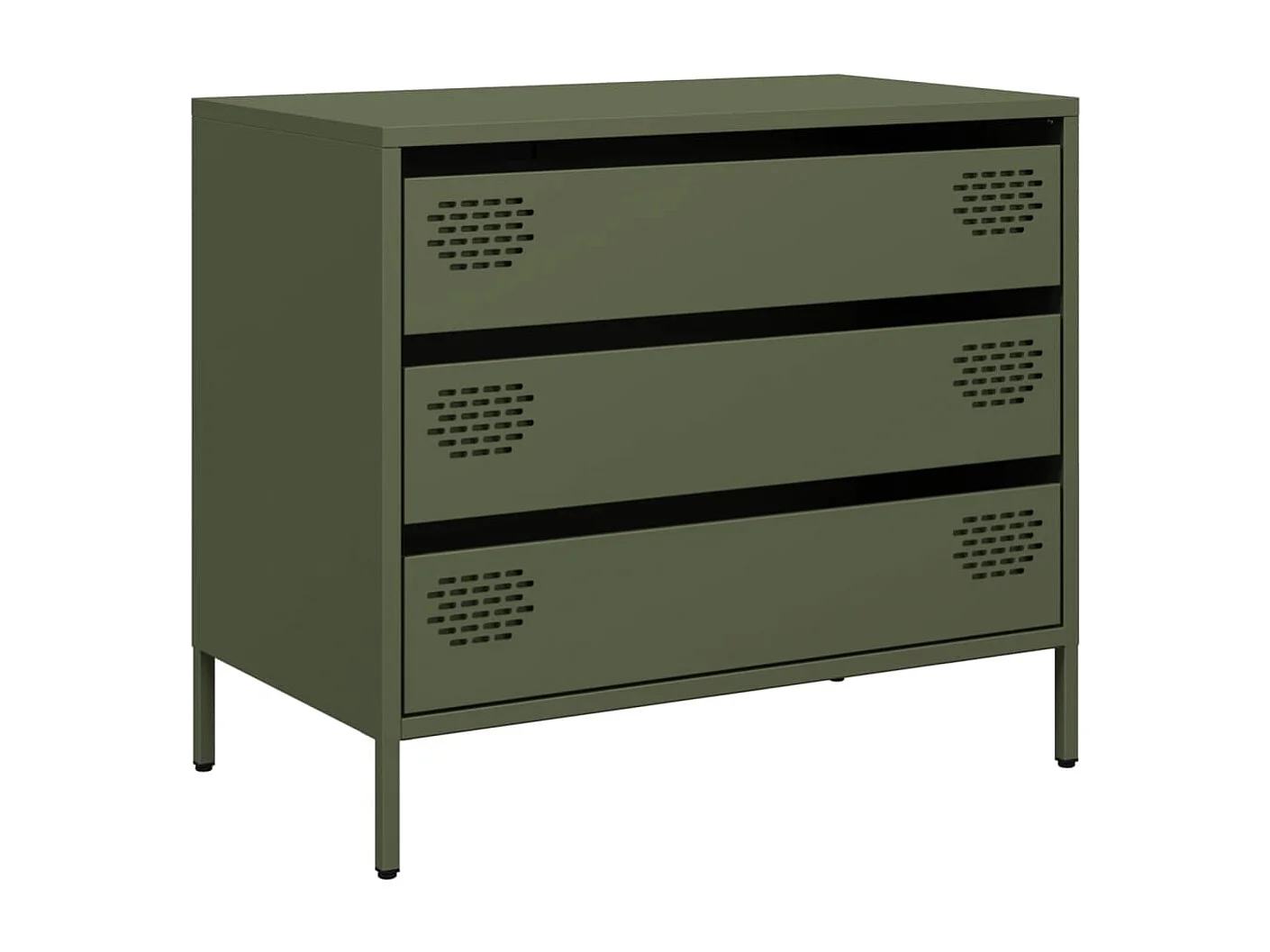 Buffet vert olive 68x39x58,5 cm acier laminé à froid