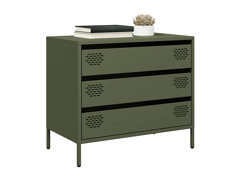 Buffet vert olive 68x39x58,5 cm acier laminé à froid