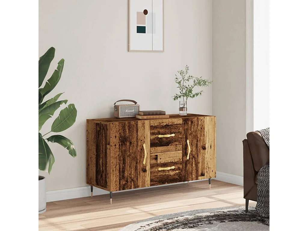 Oud houten dressoir 100x36x60 cm bewerkt hout