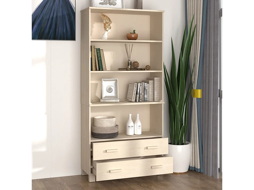 Buffet HAMAR Bois massif de pin Marron miel